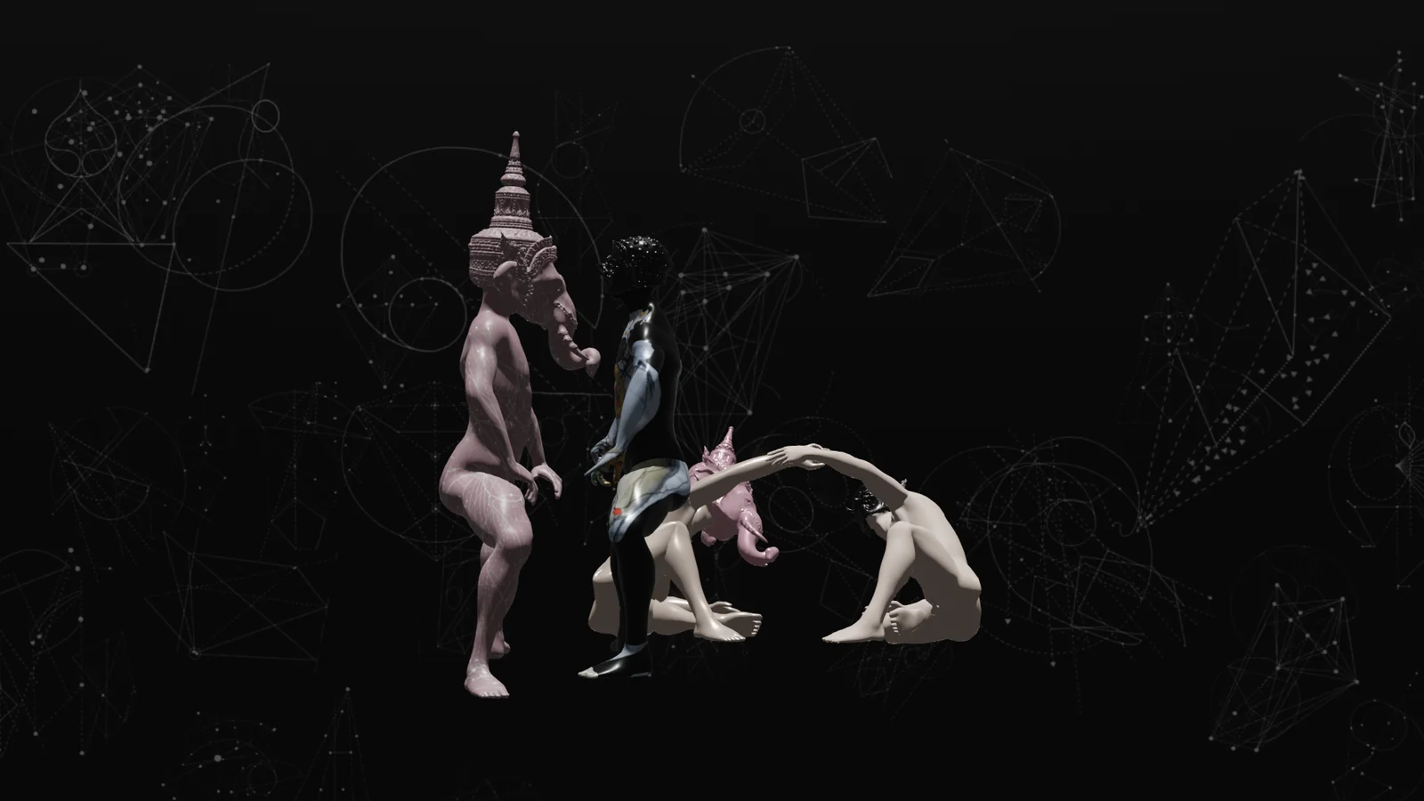 The performers 3D scanned and rebuilt as digital figures