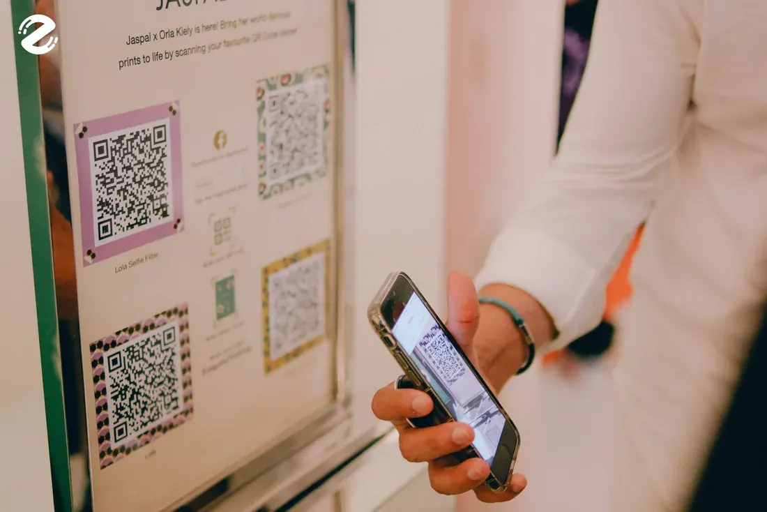 Shoppers scanned a printed QR board to open each AR experience.